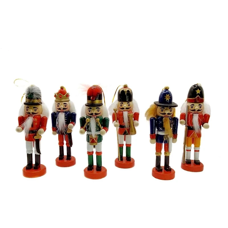 Wizardi 5" Classic Wooden Nutcracker Festive Decoration Set
