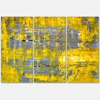Designart - Yellow Meets Grey Abstract Art I