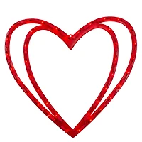 17" Pre-Lit Scarlet Red Double Heart Valentine's Day Window Silhouette Decoration