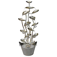Rainforest Leaves Cascading Metal Fountain