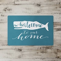 Blue Whalecome To Our Home Floor Mat, 27" x 18"