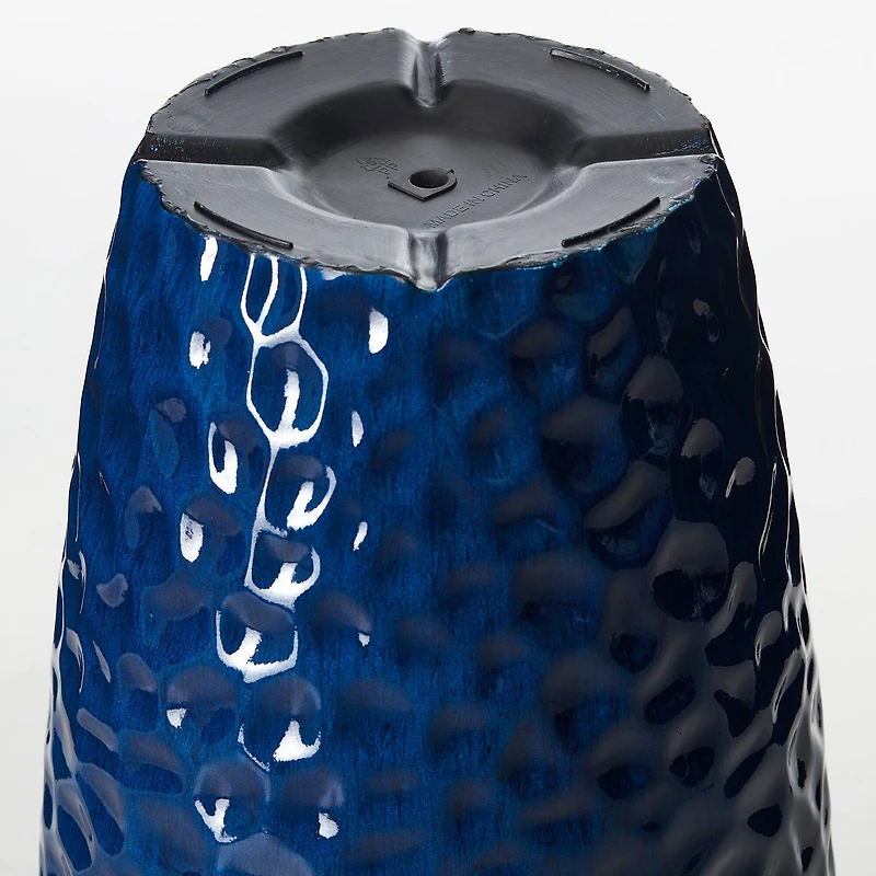 Glitzhome® 23.75" Eco-Friendly Honeycomb Textured Cobalt Blue Tall Plastic Planters, 2ct.