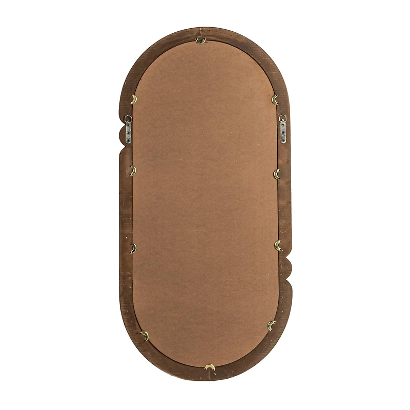 44" Black Oval Wood-Framed Mirror with Curved Border