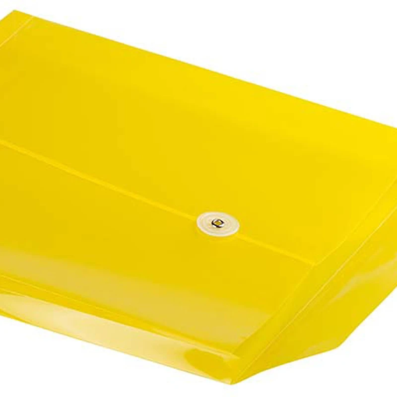 JAM Paper 9.75" x 13" Yellow Plastic Button String Open End Envelopes, 24ct.