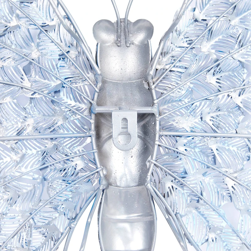 Silver & Blue Butterfly Eclectic Metal Wall Decor