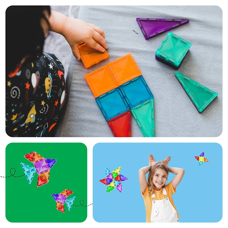 PicassoTiles® 40-Piece Travel Size Building Block Tile Set