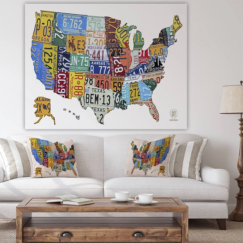 Designart - License Plate Map USA