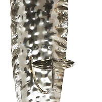 Set of 2 Silver Stainless Steel Contemporary Wall Sconce, 13.5", 18.5"