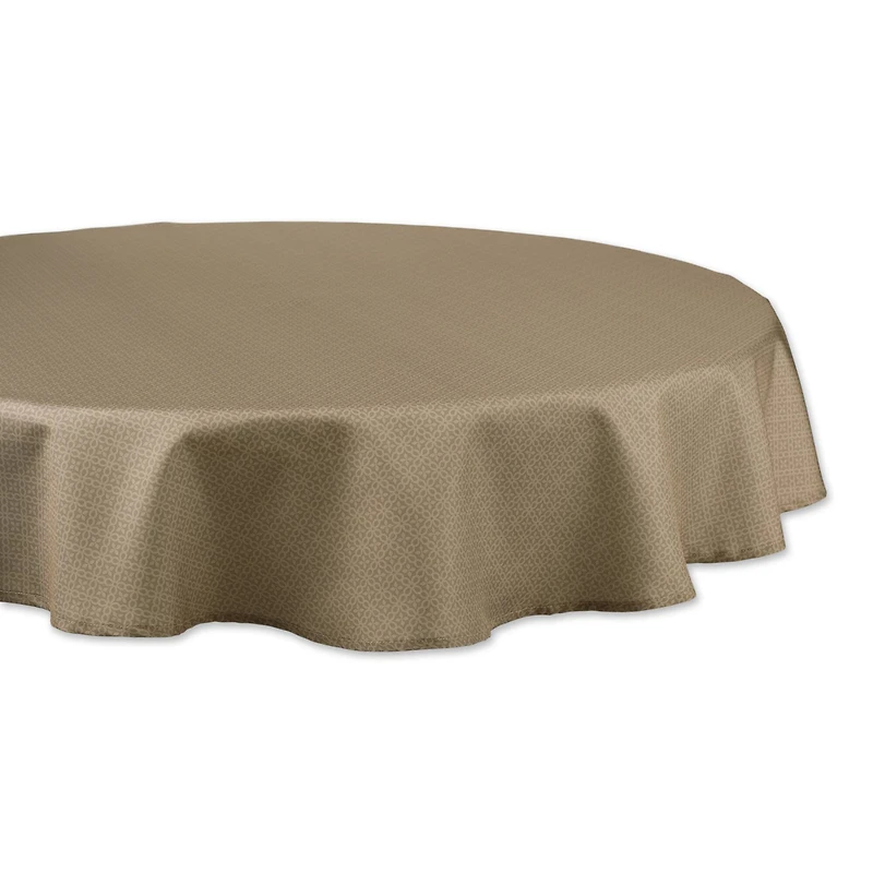 Stone Tonal Lattice Print Outdoor Tablecloth 60" Round