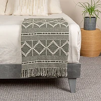 Hello Honey® & Beige Diamond Soft Recycled Cotton Blend Throw