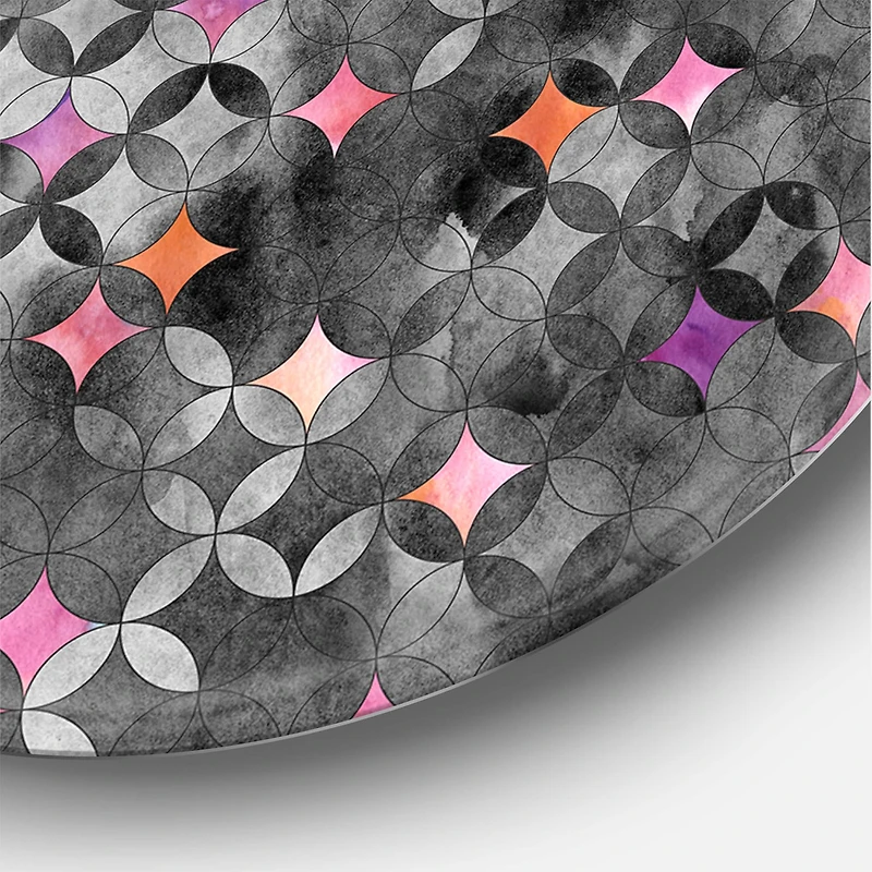 Designart - Geometry Intersecting Circles With Pink Stars