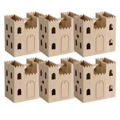 6 Pack: 12.5" Wood Castle Dollhouse by Make Market®