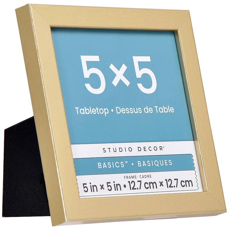 Basics™ 5" x 5" Gold Linear Tabletop Frame by Studio Décor®