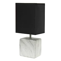 Simple Designs White Marbled Ceramic Table Lamp