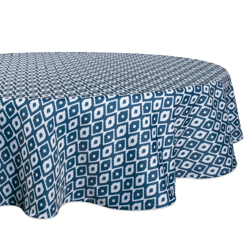 DII® 60" Round Blue Ikat Outdoor Tablecloth