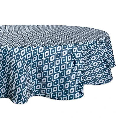 DII® 60" Round Blue Ikat Outdoor Tablecloth