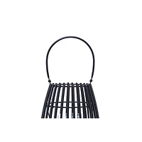 12" Black Iron Contemporary Candle Holder Lantern