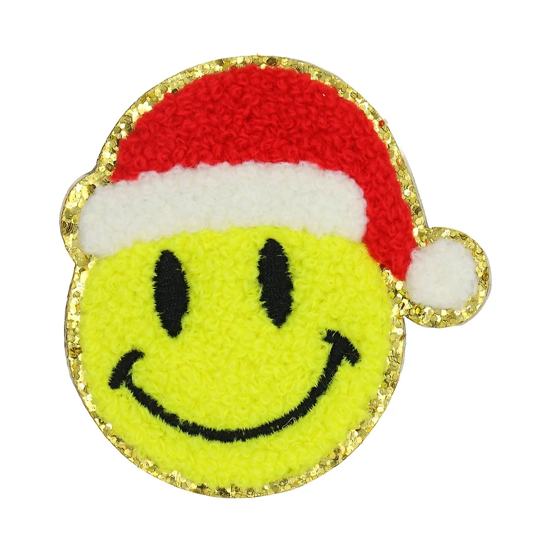 Santa Smiley Iron-On & Adhesive Patch by Celebrate It™