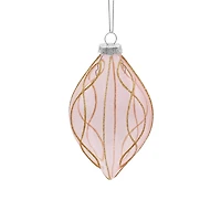 6" Pink & Gold Finial Glass Ornament by Ashland®