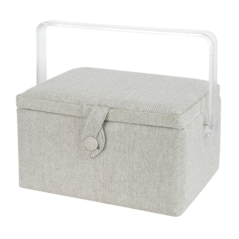 11.5" Gray Sewing Basket by Loops & Threads®