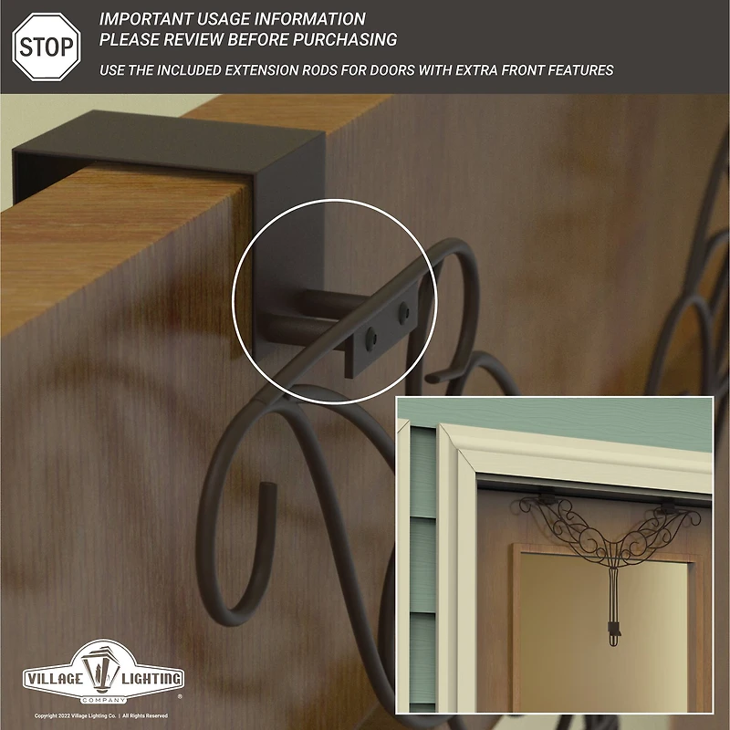 Village Lighting Adjustable Elegant Wreath Hanger