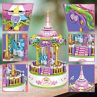 Contixo BK02 Carousel Building Block with Music Box Set