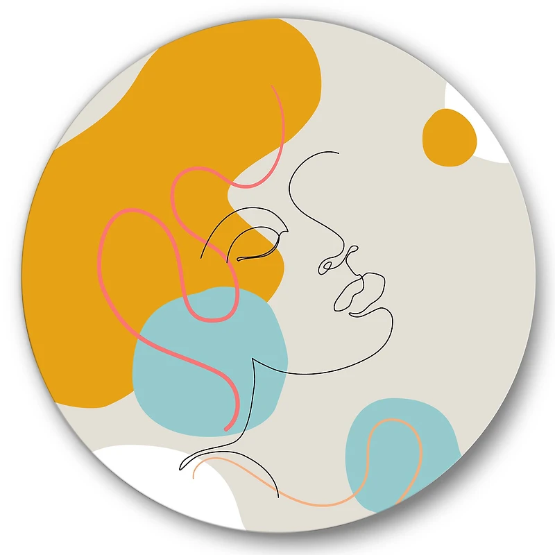 Designart - Minimal One Line Portrait of Female Face I