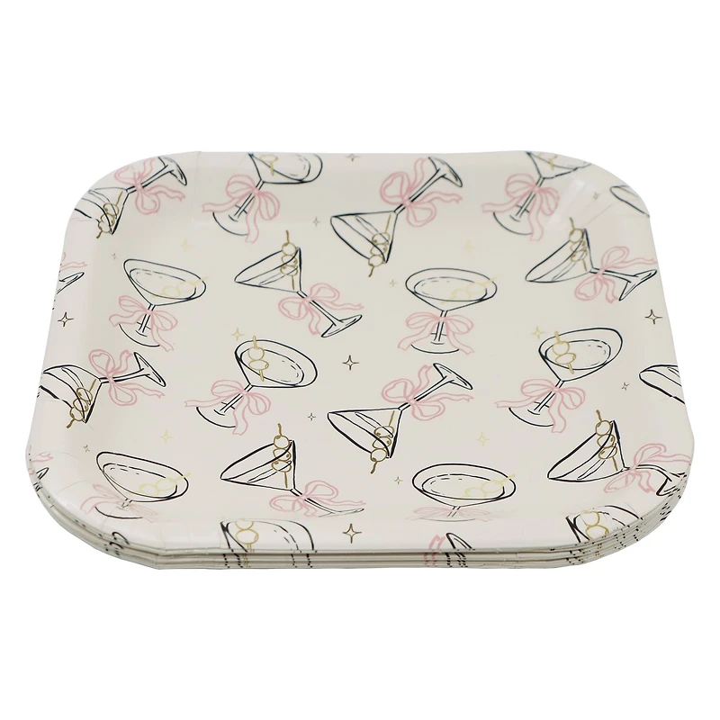 7" Square Martinis Snack Plates by Celebrate It™