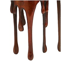 Copper Metal Pillar Candle Holder with Dripping Legs Set