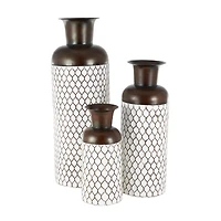 White Metal Tall Trellis Floor Vase, 3ct.