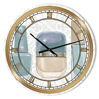Designart 'Glam Cosmetics Blue Accessories Glam Wall Clock