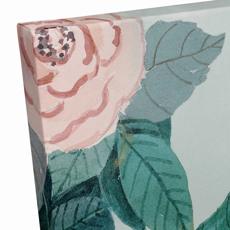 Green & Pink Botanical Canvas Wall Art