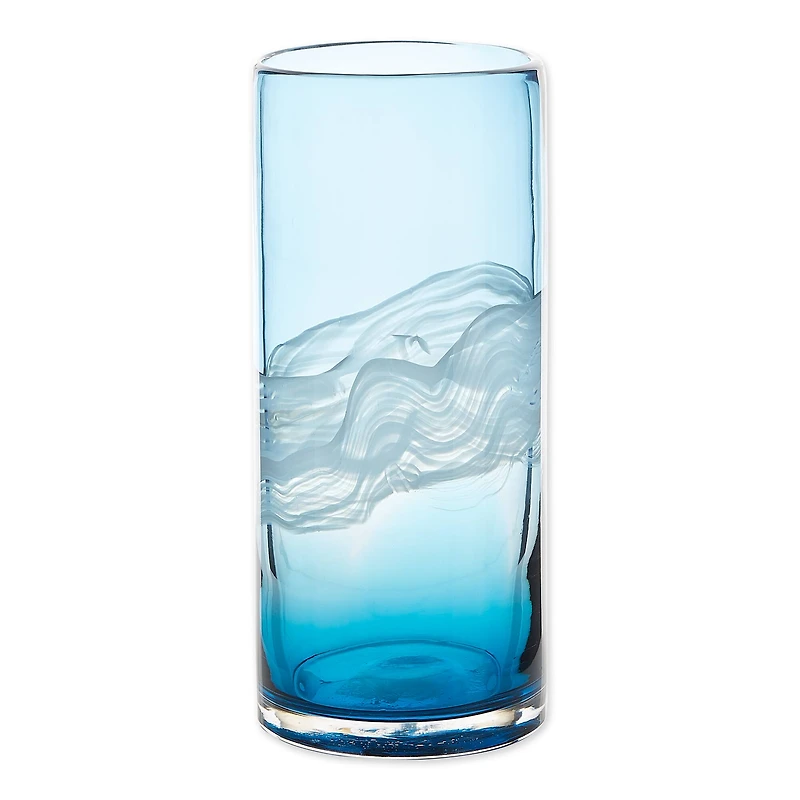 12.5" Ocean Waters Glass Vase