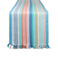 DII® 72" Seashore Stripe Fringed Table Runner