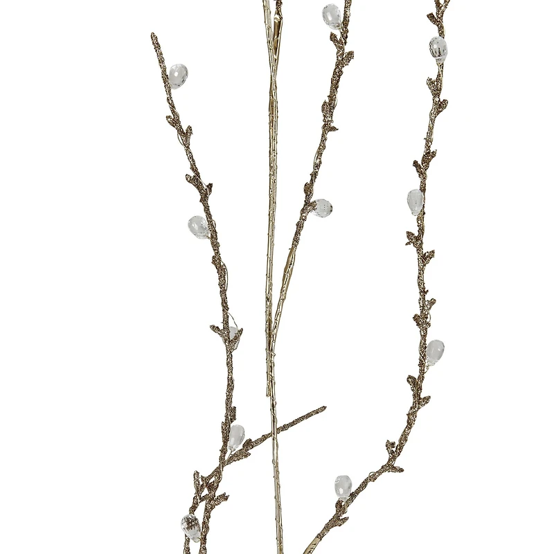 Hello Honey® 6ft. Gold Finish Faux Twig Garland with Acrylic Jewels & Glitter