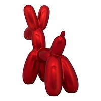 11" Electroplated Red Balloon Dog Figurine