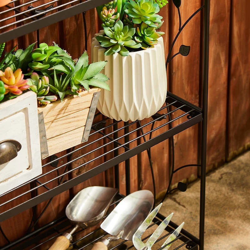 Glitzhome® 4ft. Metal 4-Tiered Rectangular Shelf Stand