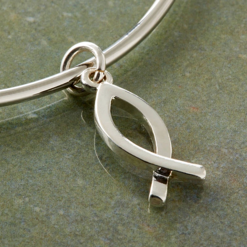 Charmalong™ Silver Plated Fish Charm by Bead Landing™