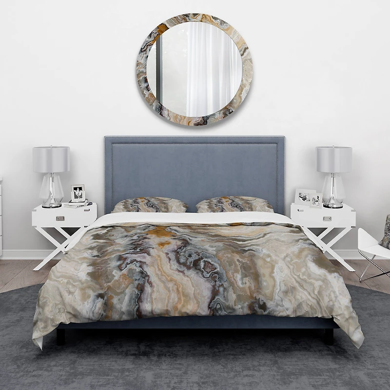 Designart Onyx Detail Composition Mid-Century Modern Duvet Cover Set