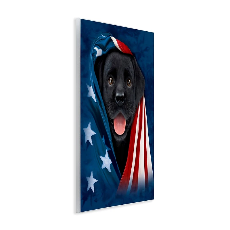 Stupell Industries Labrador & American Flag Wall Plaque Art