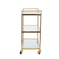 Brass Iron Traditional Bar Cart, 31" x 38" x 14"