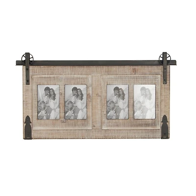 4 Opening Natural 4" x 6" Wood Farmhouse Frame
