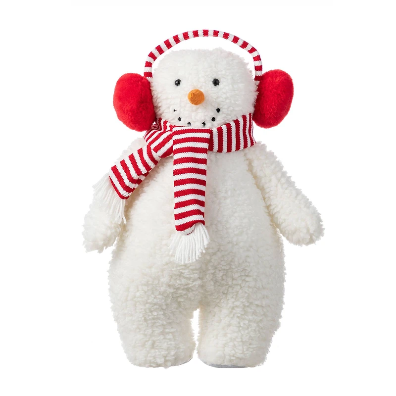 Glitzhome® 17.75"H Christmas Fabric Standing Snowman