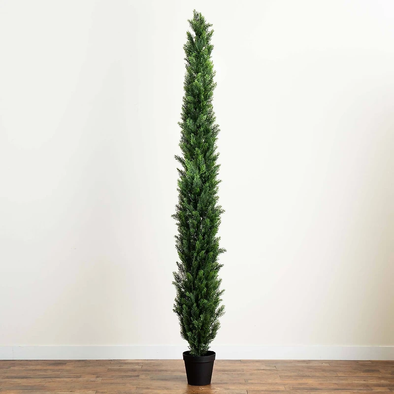 10ft. Potted Green UV Resistant Artificial Cedar Pine Tree