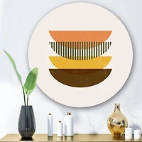 Designart - Abstract Geometric Half Moons In Earth Tones