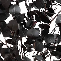 8ft. Pre-Lit Artificial Halloween Black Eucalyptus Tree with 540 Orange & Purple LED Lights