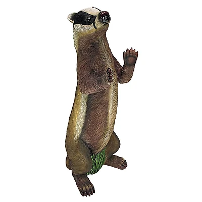 16" Design Toscano Standing Badger Statue