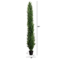 9ft. Potted Green UV Resistant Artificial Cedar Pine Tree