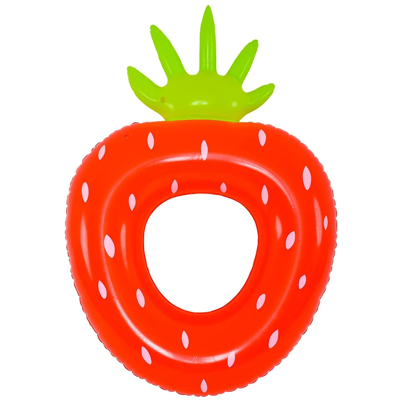 50" Red Strawberry Inflatable Pool Ring Float
