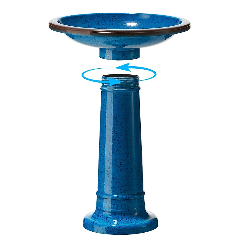Glitzhome® 21.5" Faux Ceramic Tall Pedestal Birdbath